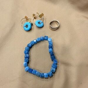 Blue and Gold Jewelry Set